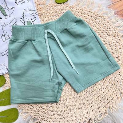 Conj. Camiseta Crocodilos e Bermuda - Branco e Verde 
